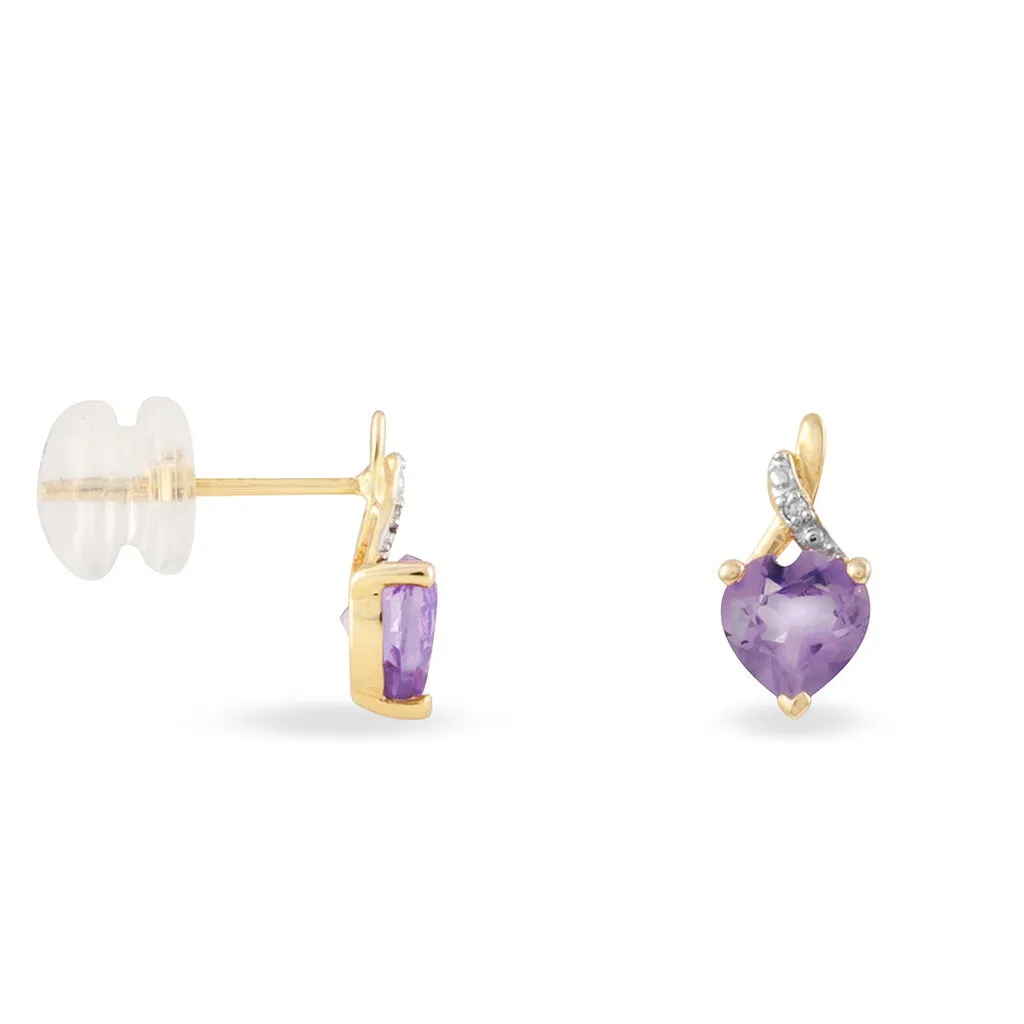 Histoire D'Or Boucles D'oreilles Pendantes Clothilde Or Jaune Amethyste Et Diamant 2 Histoire D'Or Boucles D'oreilles Pendantes Clothilde Or Jaune Amethyste Et Diamant – Image 2
