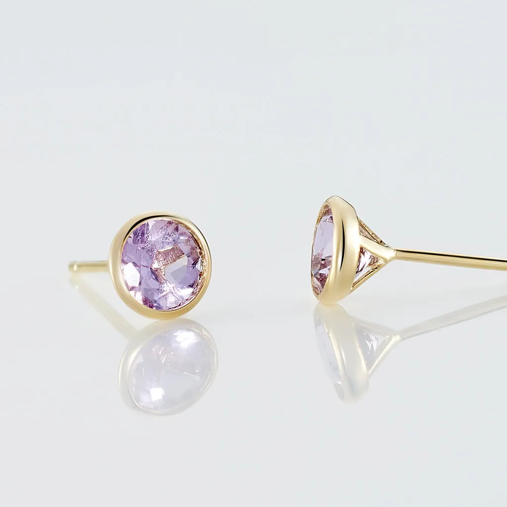 Histoire D'Or Boucles D'oreilles Puces Parmeclos Or Jaune Amethyste 3 Histoire D'Or Boucles D'oreilles Puces Parmeclos Or Jaune Amethyste – Image 3