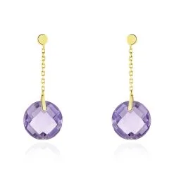 Histoire D'Or Boucles D'oreilles Pendantes Ludmille Or Jaune Amethyste