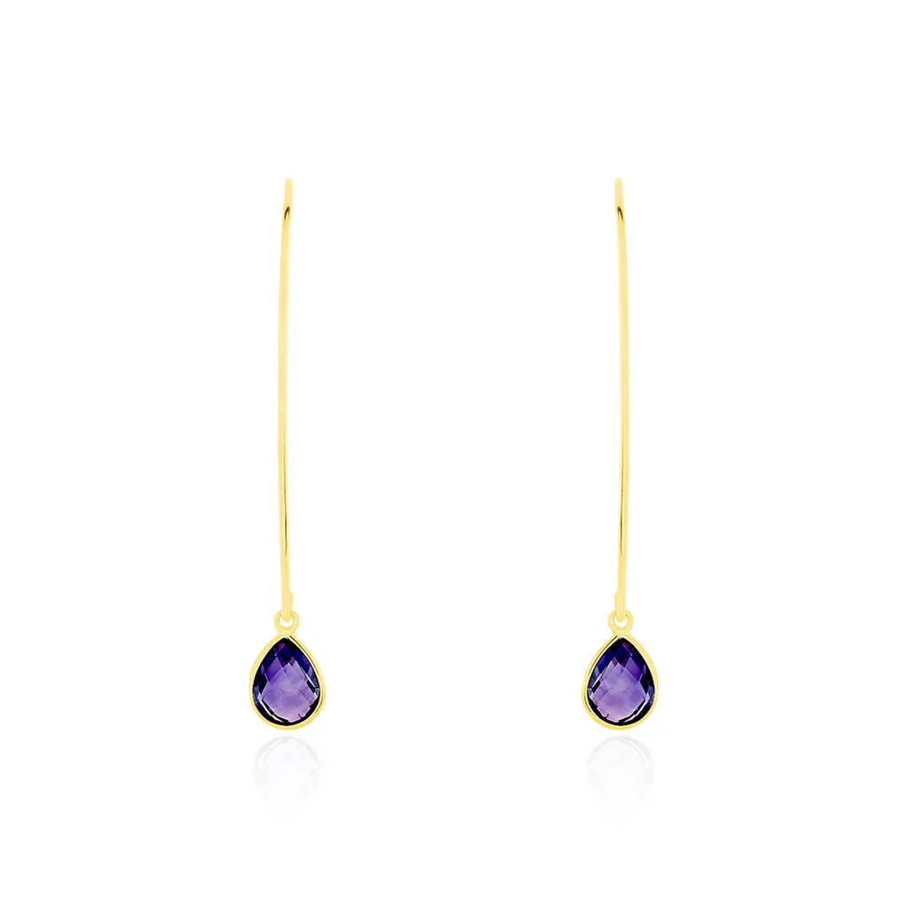 Histoire D'Or Créoles Phie Poire Or Jaune Amethyste 1 Histoire D'Or Créoles Phie Poire Or Jaune Amethyste