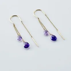 Histoire D'Or Boucles D'oreilles Pendantes Terence Or Jaune Amethyste -Boucles d'oreilles pendantes Soldes Boutique B3OFJYI193 view2