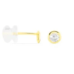 Histoire D'Or Boucles D'oreilles Puces Daria Serti Clos Or Jaune Oxyde De Zirconium -Boucles d'oreilles pendantes Soldes Boutique B3OFJZW118 view1