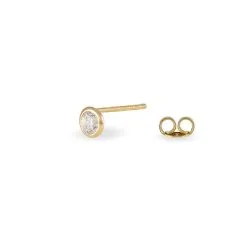 Histoire D'Or Boucles D'oreilles Puces Daria Serti Clos Or Jaune Oxyde De Zirconium -Boucles d'oreilles pendantes Soldes Boutique B3OFJZW118 view2