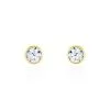 Histoire D'Or Boucles D'oreilles Puces Elda Serti Clos Or Jaune Oxyde De Zirconium