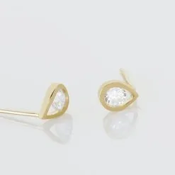 Histoire D'Or Boucles D'oreilles Puces Helie Goutte Or Jaune Oxyde De Zirconium -Boucles d'oreilles pendantes Soldes Boutique B3OFJZW145 view2