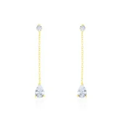 Histoire D'Or Boucles D'oreilles Pendantes Regane Or Jaune Oxyde De Zirconium