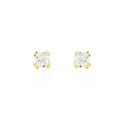 Histoire D'Or Boucles D'oreilles Puces Doreen Carre Or Jaune Oxyde De Zirconium