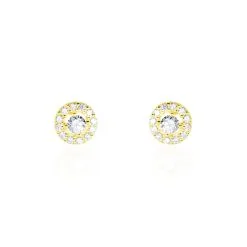 Histoire D'Or Boucles D'oreilles Puces Tahera Or Jaune Oxyde De Zirconium