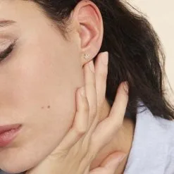 Histoire D'Or Boucles D'oreilles Puces Elais Etoile Or Jaune Oxyde De Zirconium -Boucles d'oreilles pendantes Soldes Boutique B3OFJZW268 model0