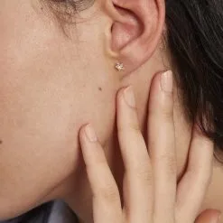 Histoire D'Or Boucles D'oreilles Puces Elais Etoile Or Jaune Oxyde De Zirconium -Boucles d'oreilles pendantes Soldes Boutique B3OFJZW268 model1