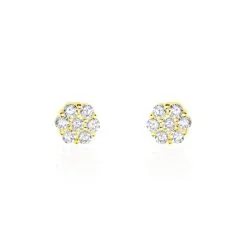 Histoire D'Or Boucles D'oreilles Puces Eleanor Fleur Or Jaune Oxyde De Zirconium