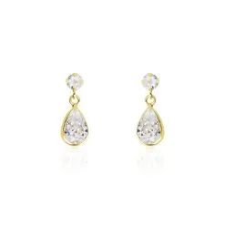 Histoire D'Or Boucles D'oreilles Pendantes Lika Or Jaune Oxyde De Zirconium