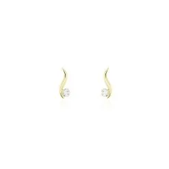 Histoire D'Or Boucles D'oreilles Puces Beryl Virgule Or Jaune Oxyde De Zirconium