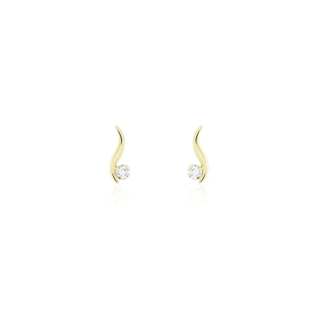Histoire D'Or Boucles D'oreilles Puces Beryl Virgule Or Jaune Oxyde De Zirconium 1 Histoire D'Or Boucles D'oreilles Puces Beryl Virgule Or Jaune Oxyde De Zirconium