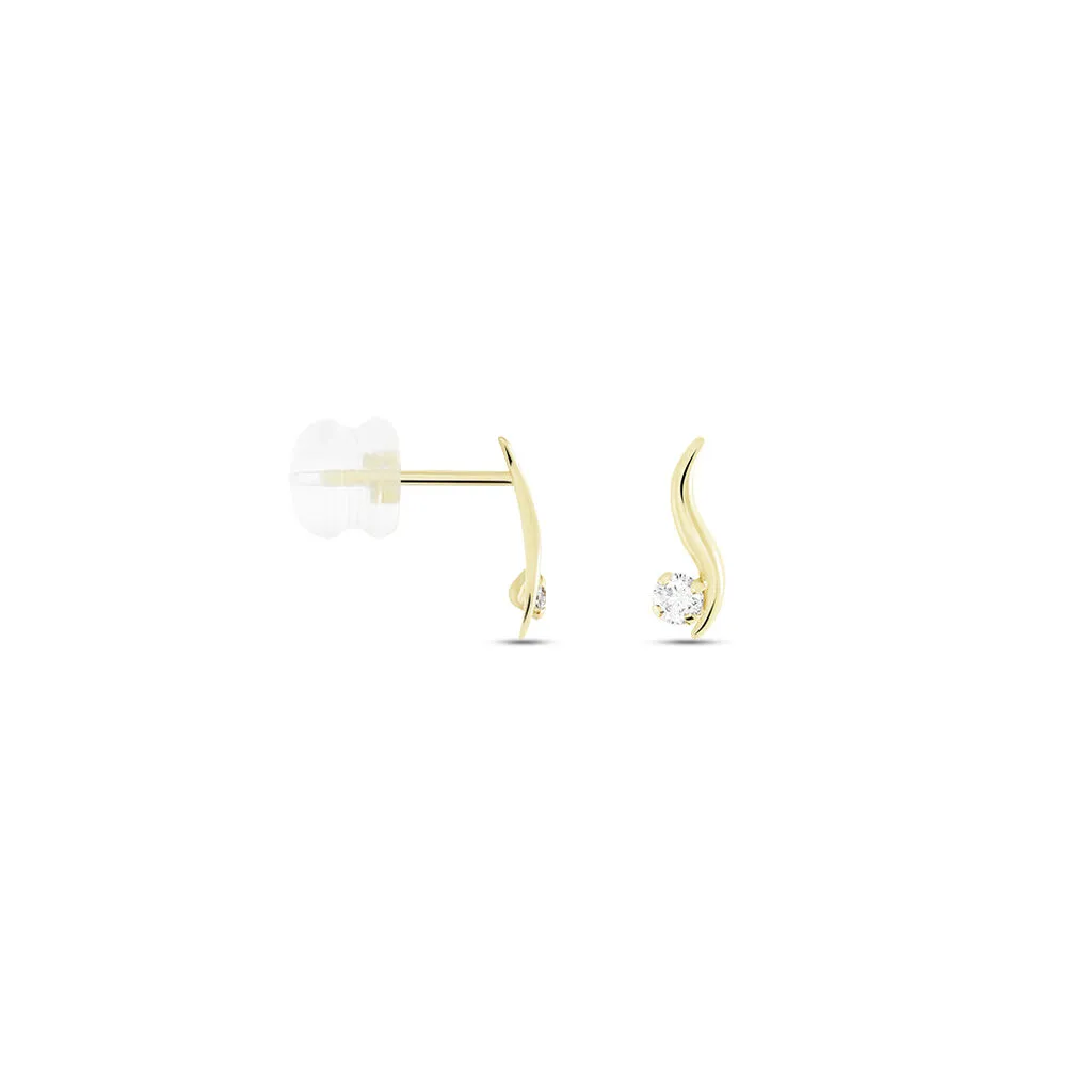 Histoire D'Or Boucles D'oreilles Puces Beryl Virgule Or Jaune Oxyde De Zirconium 2 Histoire D'Or Boucles D'oreilles Puces Beryl Virgule Or Jaune Oxyde De Zirconium – Image 2