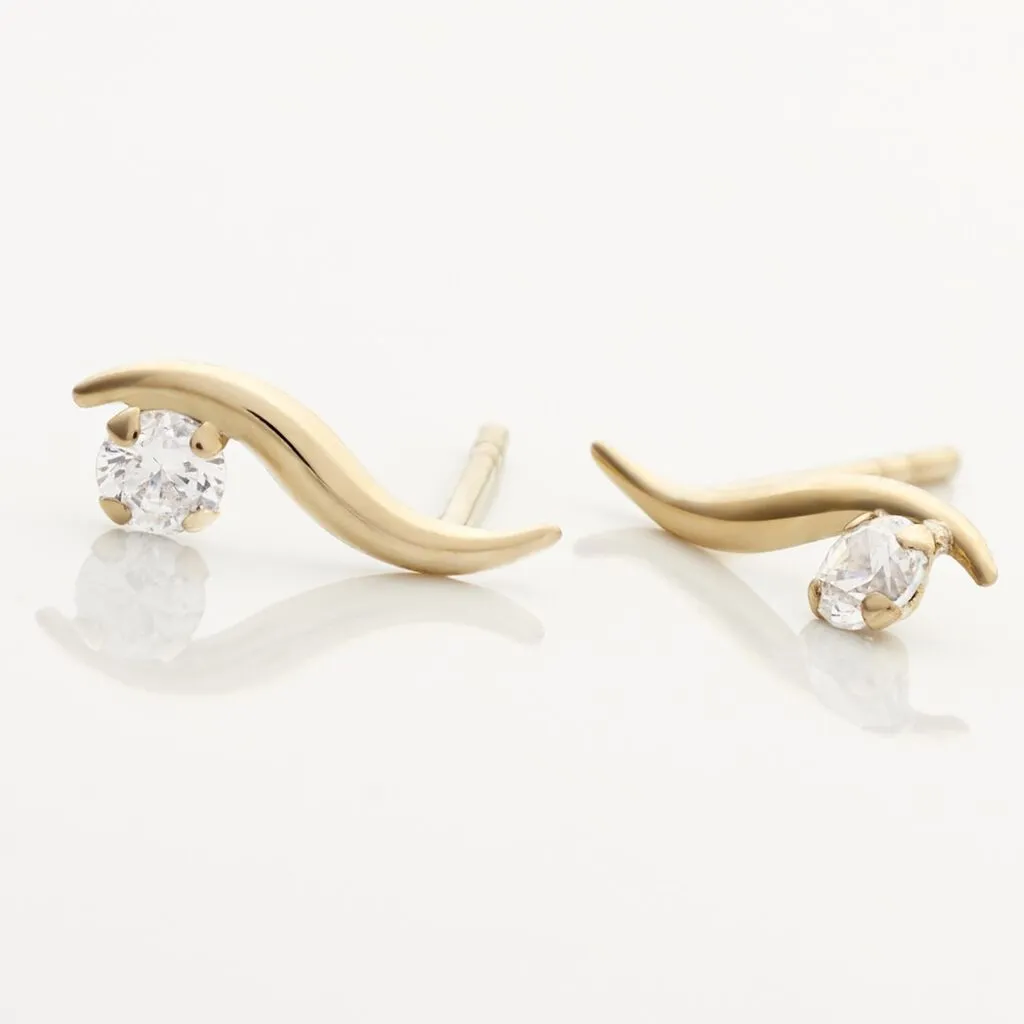 Histoire D'Or Boucles D'oreilles Puces Beryl Virgule Or Jaune Oxyde De Zirconium 3 Histoire D'Or Boucles D'oreilles Puces Beryl Virgule Or Jaune Oxyde De Zirconium – Image 3