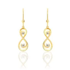 Histoire D'Or Boucles D'oreilles Pendantes Ademar Or Jaune Oxyde De Zirconium