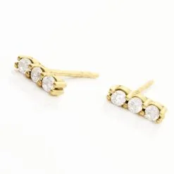 Histoire D'Or Boucles D'oreilles Puces Youssa Barrettes Or Jaune Oxyde De Zirconium -Boucles d'oreilles pendantes Soldes Boutique B3OFJZW398 view2