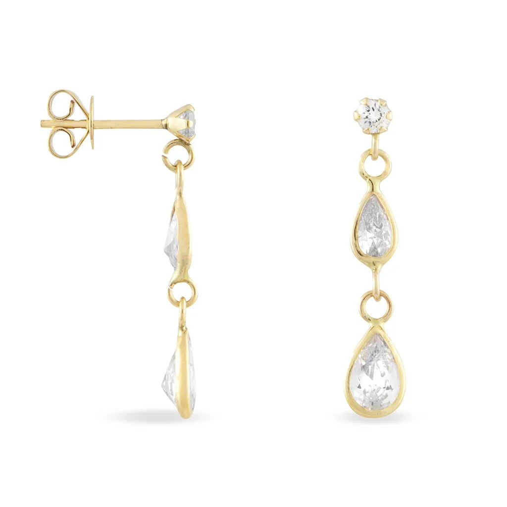 Histoire D'Or Boucles D'oreilles Pendantes Ailyne Or Jaune Oxyde De Zirconium 2 Histoire D'Or Boucles D'oreilles Pendantes Ailyne Or Jaune Oxyde De Zirconium – Image 2