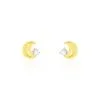 Histoire D'Or Boucles D'oreilles Puces Francoise-marie Lune Or Jaune Oxyde