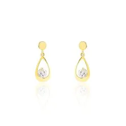 Histoire D'Or Boucles D'oreilles Pendantes Phaenna Or Jaune Oxyde De Zirconium