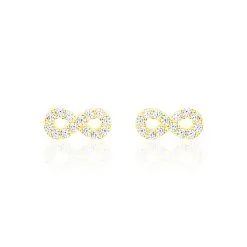 Histoire D'Or Boucles D'oreilles Puces Fannelle Infini Or Jaune Oxyde De Zirconium