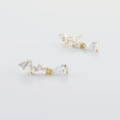 Histoire D'Or Boucles D'oreilles Pendantes Cegolene Or Jaune Oxyde De Zirconium -Boucles d'oreilles pendantes Soldes Boutique B3OFJZW472 view2