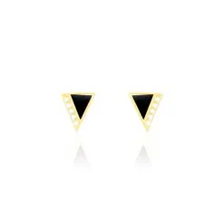 Histoire D'Or Boucles D'oreilles Puces Seymour Or Jaune Oxyde De Zirconium