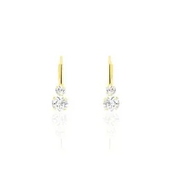 Histoire D'Or Boucles D'oreilles Pendantes Gulbeyaz Or Jaune Oxyde De Zirconium