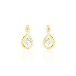 Histoire D'Or Boucles D'oreilles Pendantes Evana Or Jaune Oxyde De Zirconium