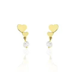 Histoire D'Or Boucles D'oreilles Pendantes Rihabe Or Jaune Oxyde De Zirconium