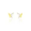 Histoire D'Or Boucles D'oreilles Puces Evaelle Papillon Or Jaune Oxyde De Zirconium