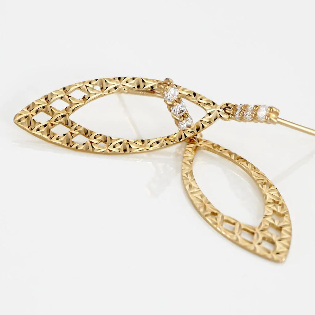 Histoire D'Or Boucles D'oreilles Pendantes Or Jaune Valeriano Oxydes De Zirconium 3 Histoire D'Or Boucles D'oreilles Pendantes Or Jaune Valeriano Oxydes De Zirconium – Image 3