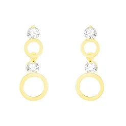 Histoire D'Or Boucles D'oreilles Pendantes Wynona Or Jaune Oxyde De Zirconium