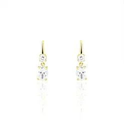Histoire D'Or Boucles D'oreilles Pendantes Gulbeyaz Or Jaune Oxyde De Zirconium