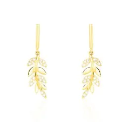Histoire D'Or Boucles D'oreilles Pendantes Nahia Or Jaune Oxyde De Zirconium