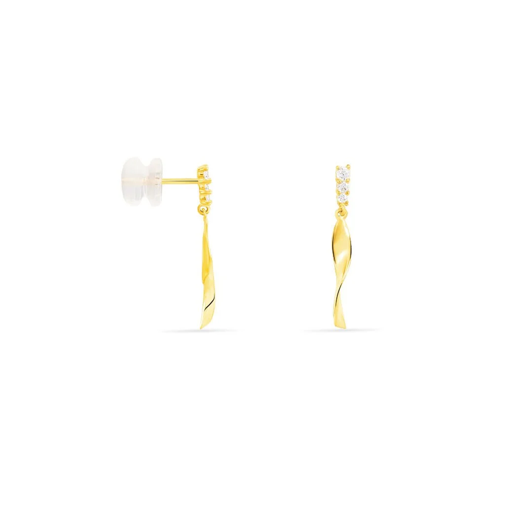 Histoire D'Or Boucles D'oreilles Pendantes Kristina Or Jaune Oxyde De Zirconium 2 Histoire D'Or Boucles D'oreilles Pendantes Kristina Or Jaune Oxyde De Zirconium – Image 2