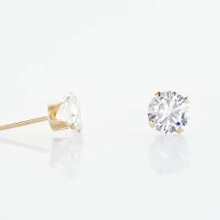 Histoire D'Or Boucles D'oreilles Puces Eddie Or Jaune Oxyde De Zirconium -Boucles d'oreilles pendantes Soldes Boutique B3OFJZW735 view2