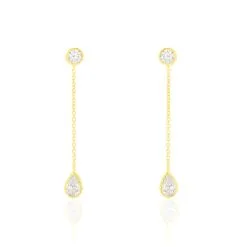 Histoire D'Or Boucles D'oreilles Pendantes Kadidja Or Jaune Oxyde De Zirconium