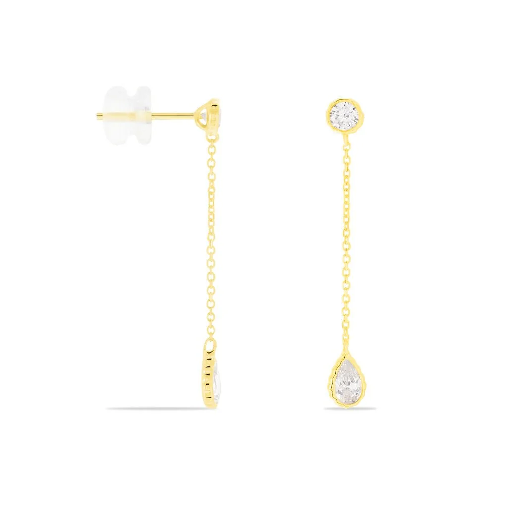 Histoire D'Or Boucles D'oreilles Pendantes Kadidja Or Jaune Oxyde De Zirconium 2 Histoire D'Or Boucles D'oreilles Pendantes Kadidja Or Jaune Oxyde De Zirconium – Image 2