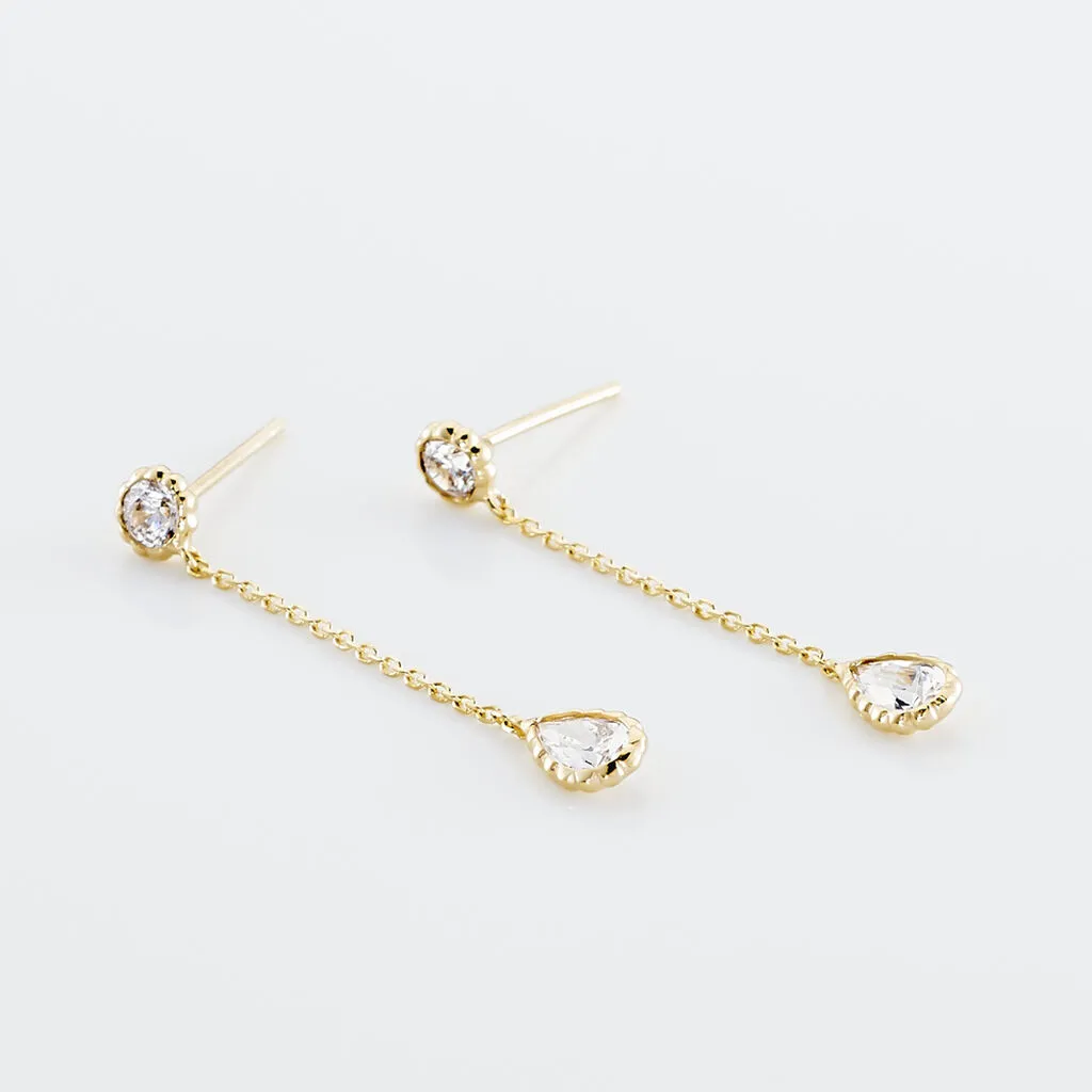 Histoire D'Or Boucles D'oreilles Pendantes Kadidja Or Jaune Oxyde De Zirconium 3 Histoire D'Or Boucles D'oreilles Pendantes Kadidja Or Jaune Oxyde De Zirconium – Image 3