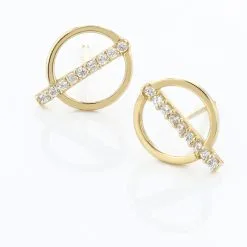 Histoire D'Or Boucles D'oreilles Pendantes Edmee Cercle Or Jaune Oxyde De Zirconium -Boucles d'oreilles pendantes Soldes Boutique B3OFJZW824 view2