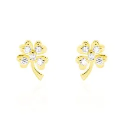 Histoire D'Or Boucles D'oreilles Or Jaune Verdiane Oxydes