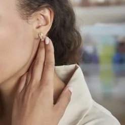 Histoire D'Or Demi Créoles Griselidis Or Jaune Oxyde -Boucles d'oreilles pendantes Soldes Boutique B3OFJZW919 model0