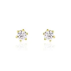 Histoire D'Or Boucles D'oreilles Puces Aconit Or Jaune Oxyde