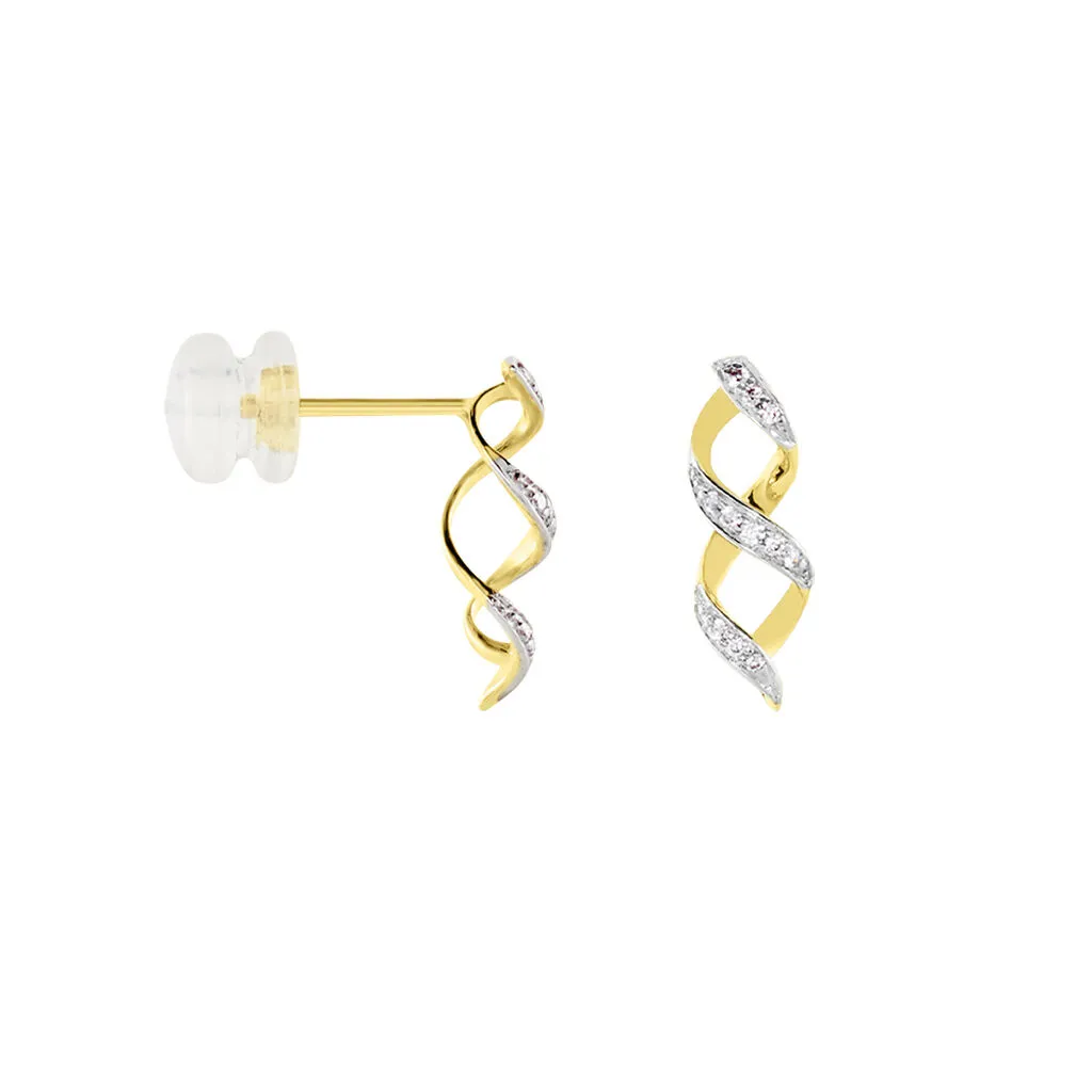 Histoire D'Or Boucles D'oreilles Or Jaune Serj Oxydes De Zirconium 2 Histoire D'Or Boucles D'oreilles Or Jaune Serj Oxydes De Zirconium – Image 2