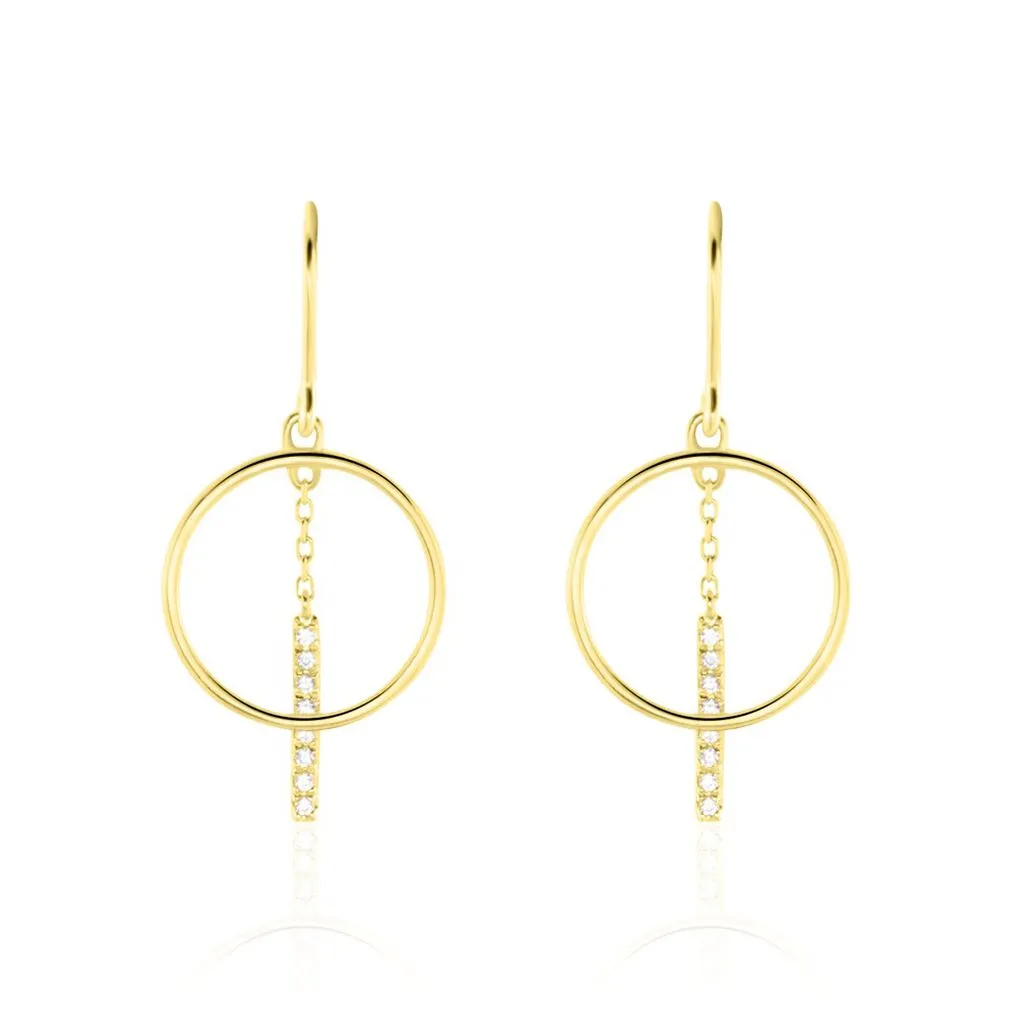 Histoire D'Or Boucles D'oreilles Pendantes Or Jaune Guda Oxyde De Zirconium 1 Histoire D'Or Boucles D'oreilles Pendantes Or Jaune Guda Oxyde De Zirconium
