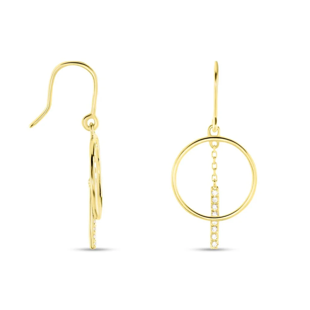 Histoire D'Or Boucles D'oreilles Pendantes Or Jaune Guda Oxyde De Zirconium 2 Histoire D'Or Boucles D'oreilles Pendantes Or Jaune Guda Oxyde De Zirconium – Image 2