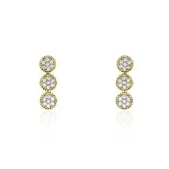 Histoire D'Or Boucles D'oreilles Pendantes Or Jaune Caleb Oxydes De Zirconium
