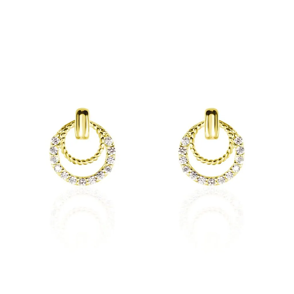 Histoire D'Or Boucles D'oreilles Puces Or Jaune Oxydes De Zirconium 1 Histoire D'Or Boucles D'oreilles Puces Or Jaune Oxydes De Zirconium